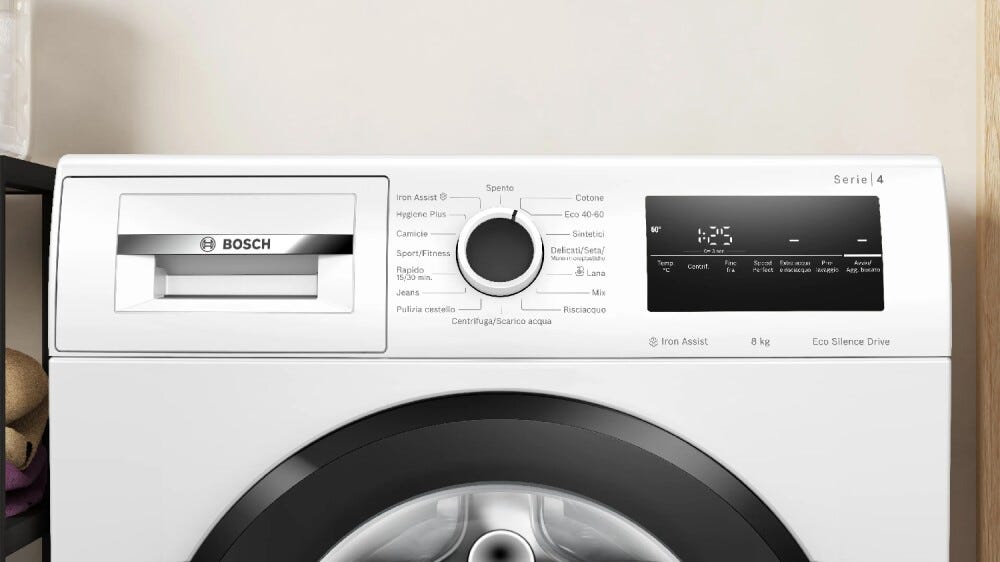 Bosch WAN28228IT Serie 4 Lavatrice a carica frontale, 8 kg, centrifuga 1400 giri/min, Sensore di carico, Iron Assist, classe A, bianco