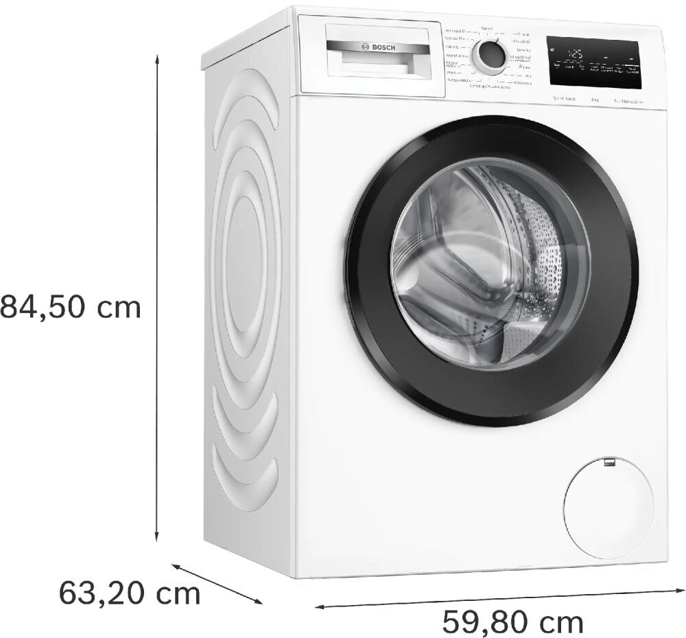 Bosch WAN28228IT Serie 4 Lavatrice a carica frontale, 8 kg, centrifuga 1400 giri/min, Sensore di carico, Iron Assist, classe A, bianco