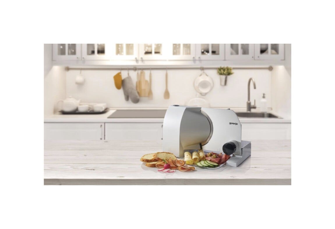 Gorenje R708A Affettatrice, 100 W, taglio regolabile 0–15 mm, grigio