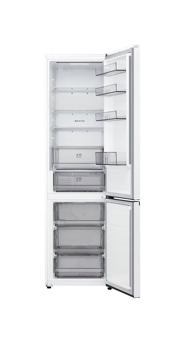 LG GBBSJ20DSW Frigorifero con congelatore a libera installazione 375 L, DoorCooling+, Linear Cooling, Inverter, bianco