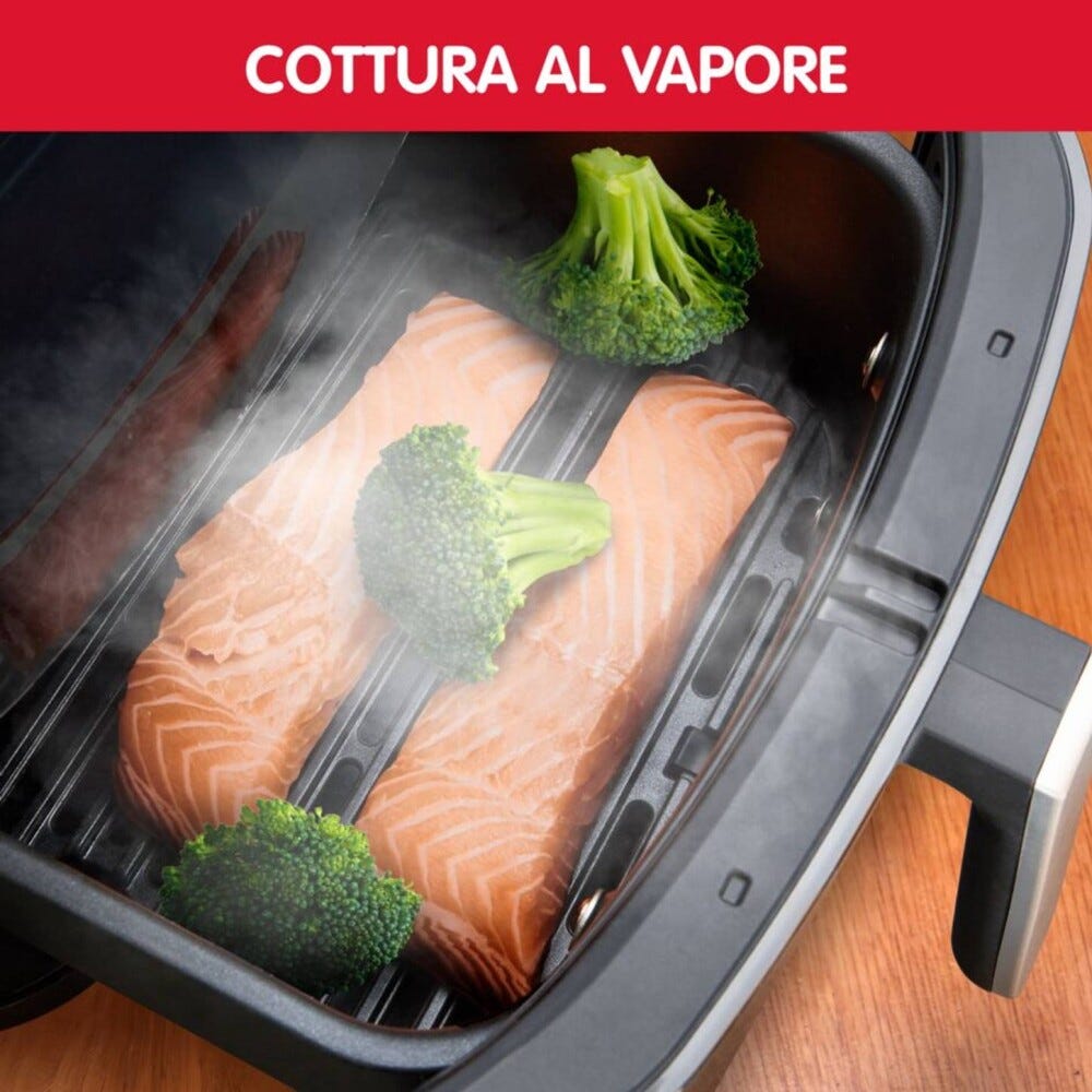 Moulinex AL201810 Easy Fry Grill & Steam Friggitrice ad aria 6.9 L, Extra Crisp, vapore e grill, nero