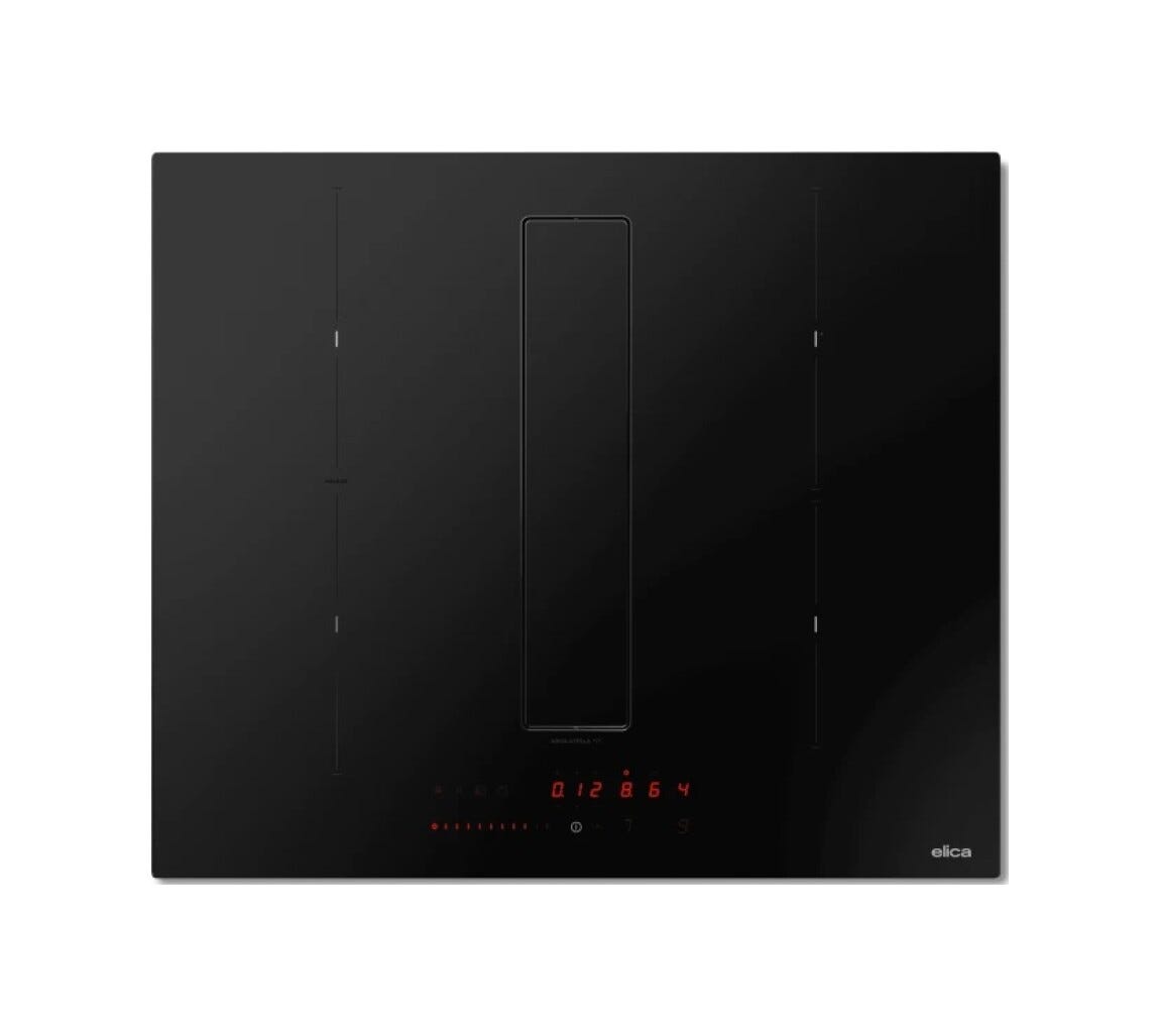Elica NIKOLATESLA FIT RAW BR/A/60 Piano cottura induzione cm. 60, cappa integrata, vetro nero opaco