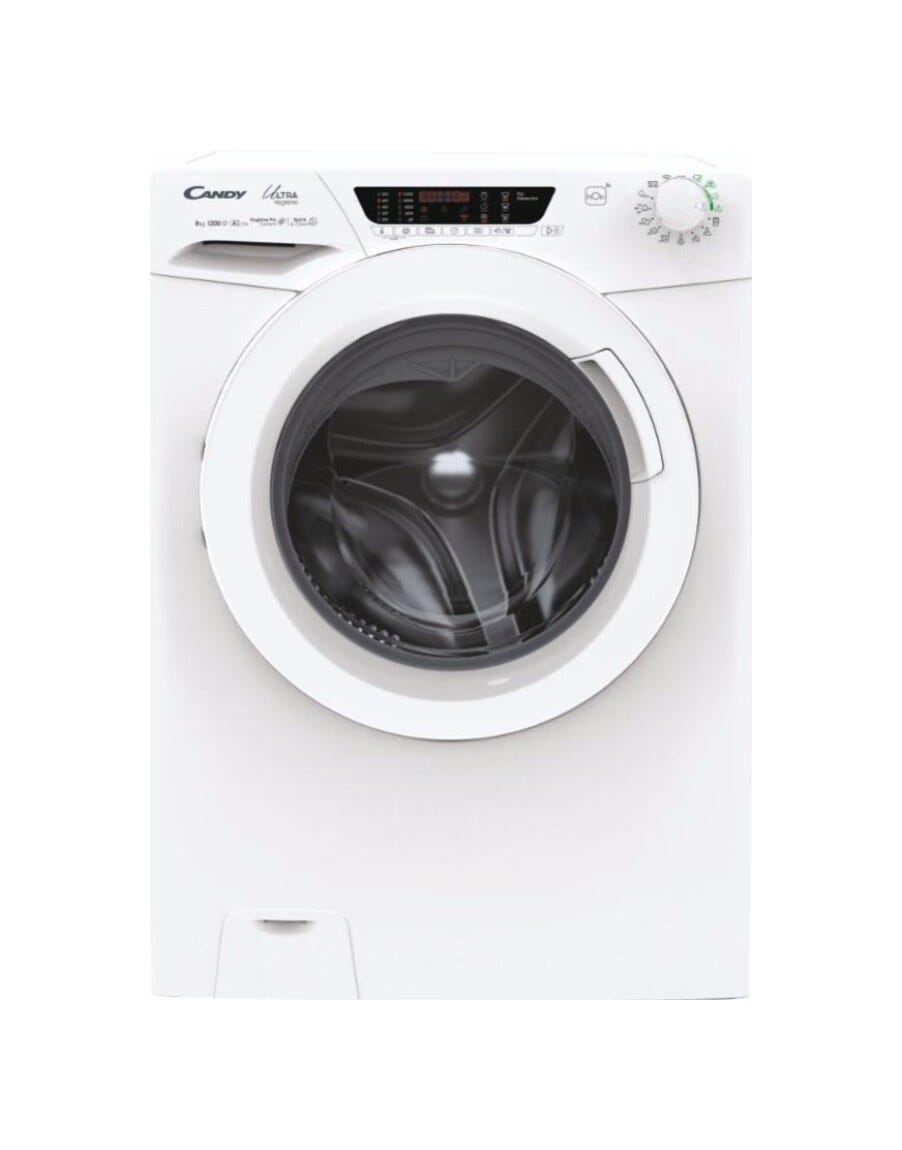 Candy HE 1284TWM6/1-S Lavatrice Candy 8 kg, 1200 rpm, Inverter BPM, Wi‑Fi + Bluetooth, classe E, bianco