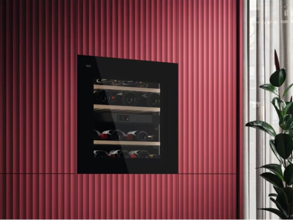 AEG AWCD280B6B Perfect Shelving 8000 Cantina vini da incasso cm. 60, altezza 59, 26 bottiglie, Dual Zone, nero