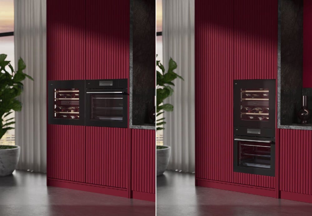 AEG AWCD280B6B Perfect Shelving 8000 Cantina vini da incasso cm. 60, altezza 59, 26 bottiglie, Dual Zone, nero