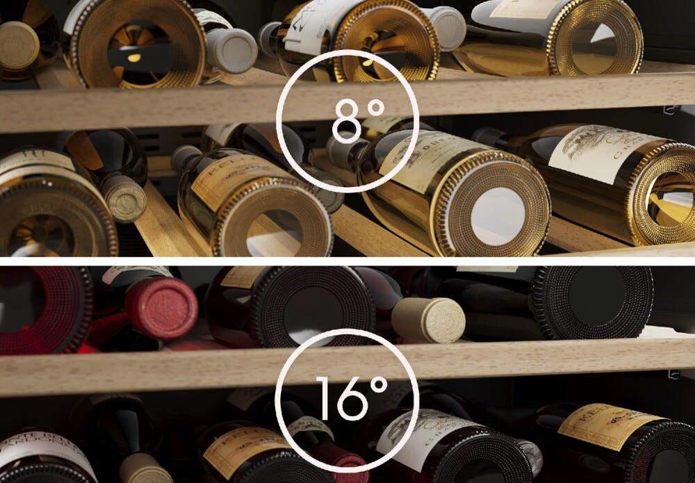 AEG AWCD280B6B Perfect Shelving 8000 Cantina vini da incasso cm. 60, altezza 59, 26 bottiglie, Dual Zone, nero