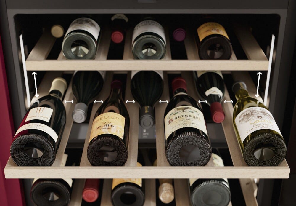AEG AWCD280B6B Perfect Shelving 8000 Cantina vini da incasso cm. 60, altezza 59, 26 bottiglie, Dual Zone, nero