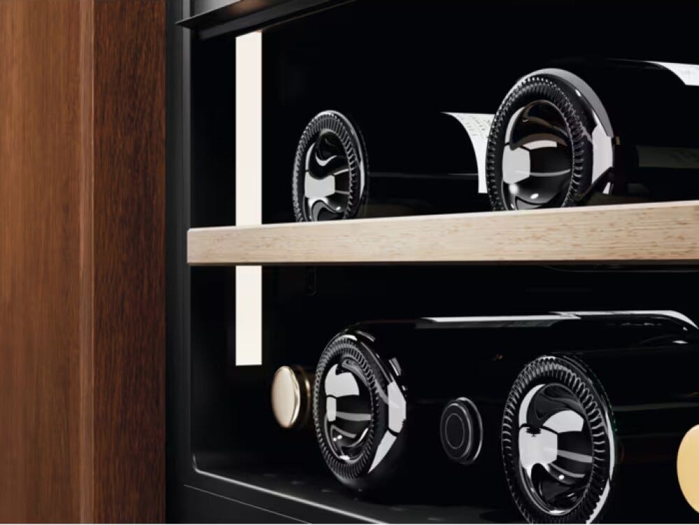 AEG AWCD280B6B Perfect Shelving 8000 Cantina vini da incasso cm. 60, altezza 59, 26 bottiglie, Dual Zone, nero