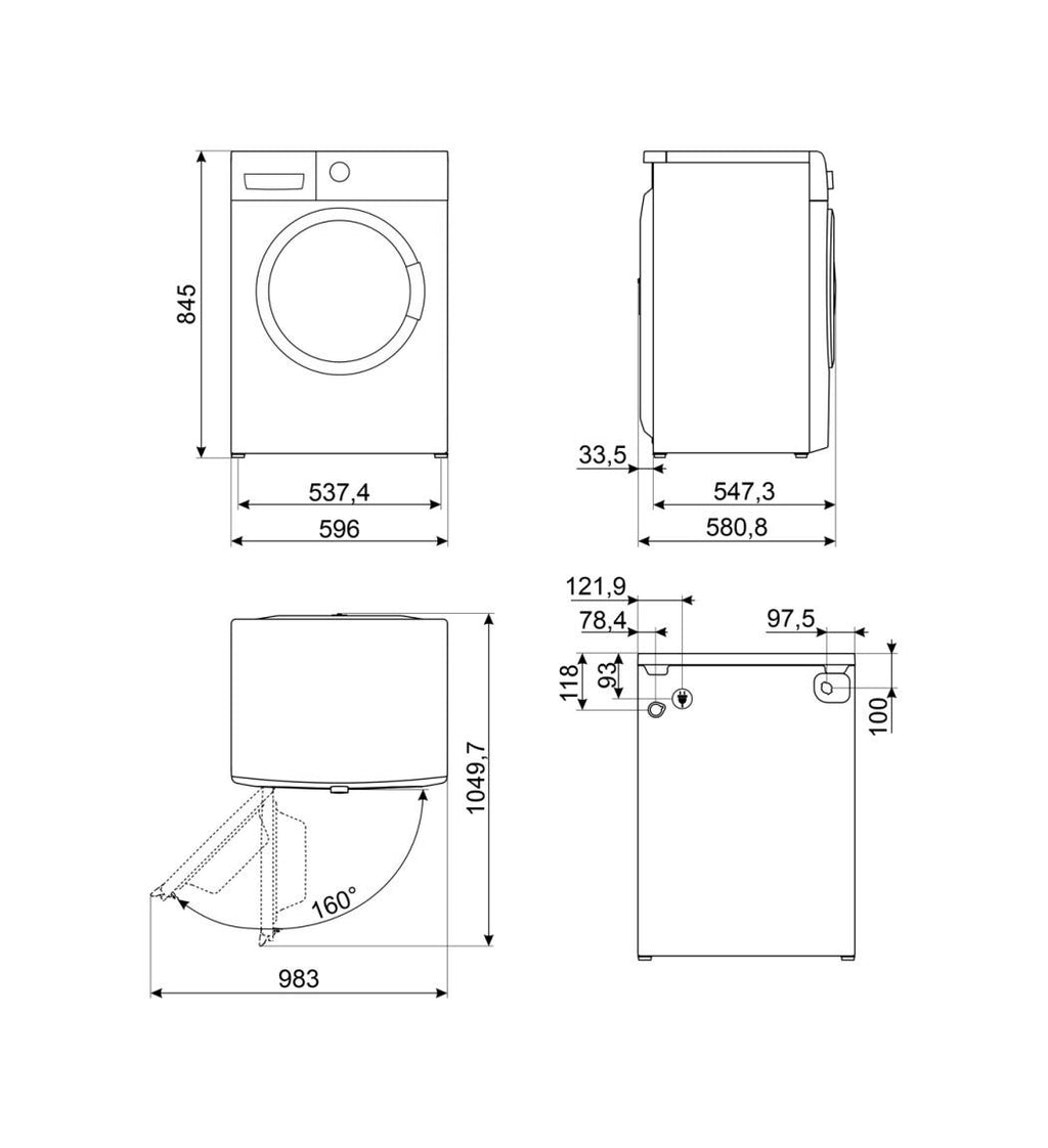 Smeg WN04SEA1 Nova Care Lavatrice cm. 60, capacità 10 kg, centrifuga 1400 giri/min, funzione vapore, comandi touch, bianco