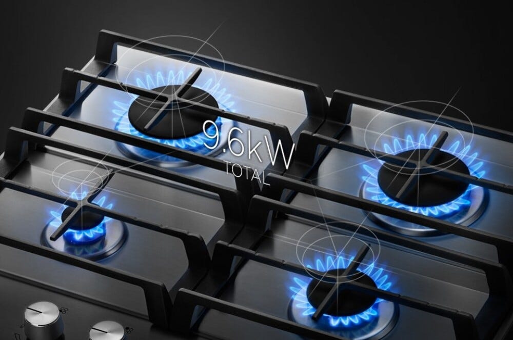 Samsung NA64H3010AS/T1 Piano cottura a gas 60 cm 4 fuochi, Inox