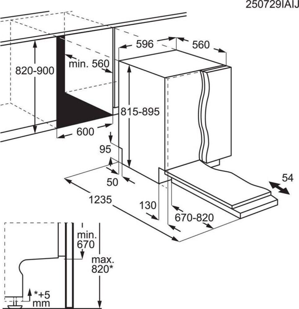 AEG NG82IX20TK serie 8000 Lavastoviglie integrata totale cm. 60, 14 coperti, SuperSilent, Tecnologia AirDry, ZoneClean per lavaggio intenso, classe A