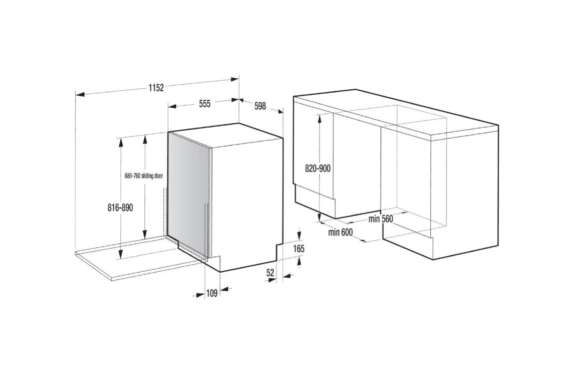 Hisense HV673B66 Hi6 Lavastoviglie da incasso cm. 60, 16 coperti, Sliding Door, AutoDry, inverter