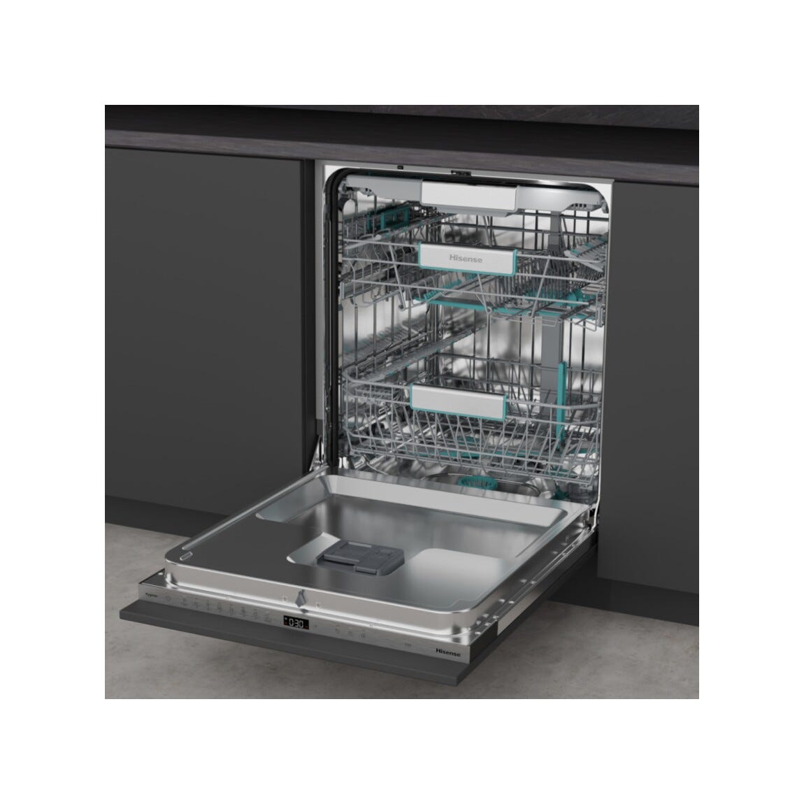 Hisense HV673B66 Hi6 Lavastoviglie da incasso cm. 60, 16 coperti, Sliding Door, AutoDry, inverter