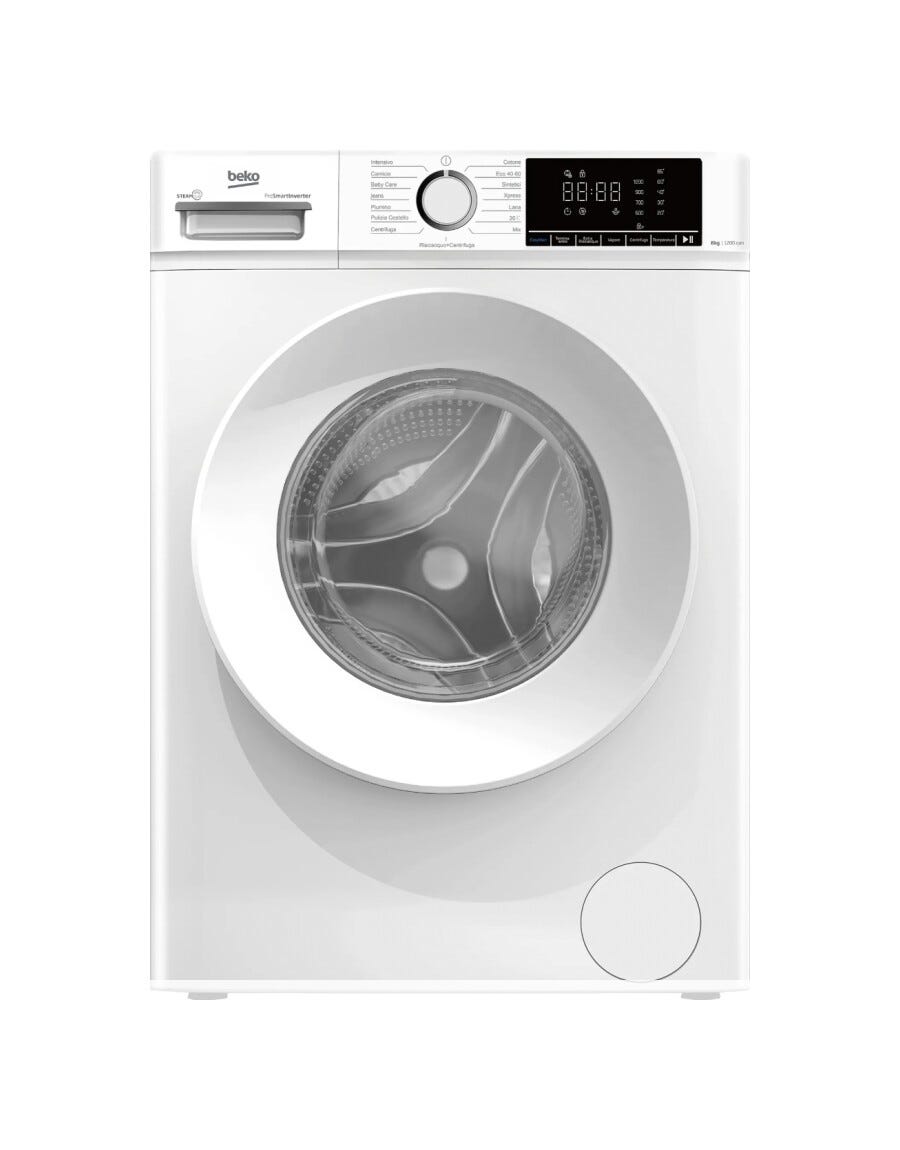 Beko BMX8126DW b300 Lavatrice cm. 60, capacità 8 kg, 1200 giri, SteamCure®, 15 programmi, bianco