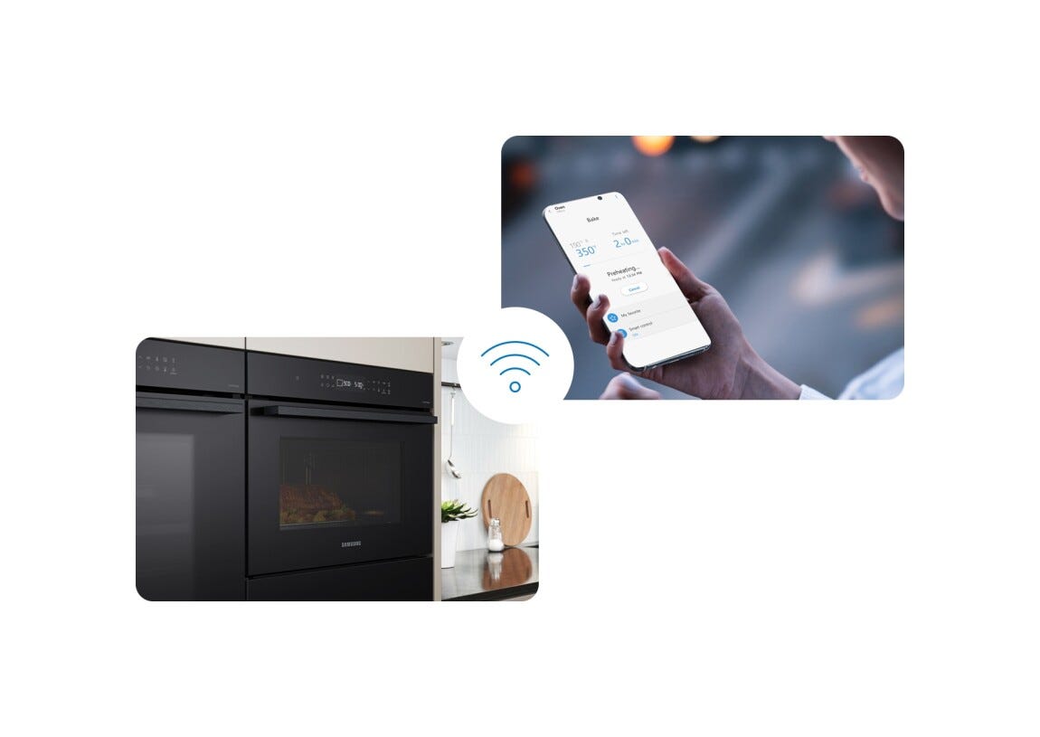 Samsung NQ5B4513GBK/U5 4 Forno Microonde 50 L, Wi‑Fi, SmartThings Cooking e pulizia a vapore, nero