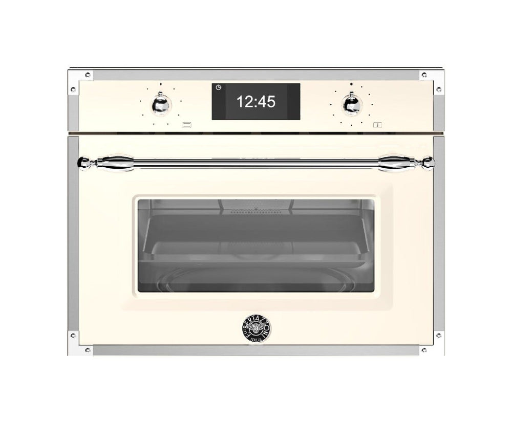 Bertazzoni FHER4077MTAX3 Heritage Forno microonde combinato 38 L, display TFT full touch, 7 funzioni, 15 programmi preimpostati, avorio / inox