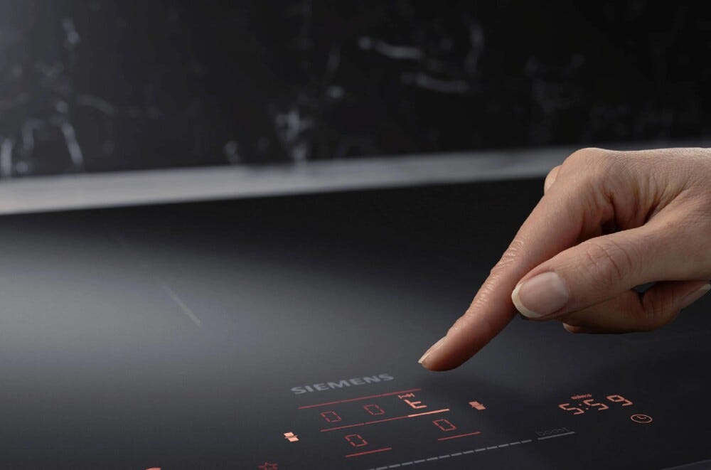 Siemens EX81AHEC1E iQ700 Piano cottura a induzione cm. 80, 4 zone cottura, flex zone, sensore di frittura, comandi multitouch+, Home Connect, vetroceramica nero opacovetroceramica
