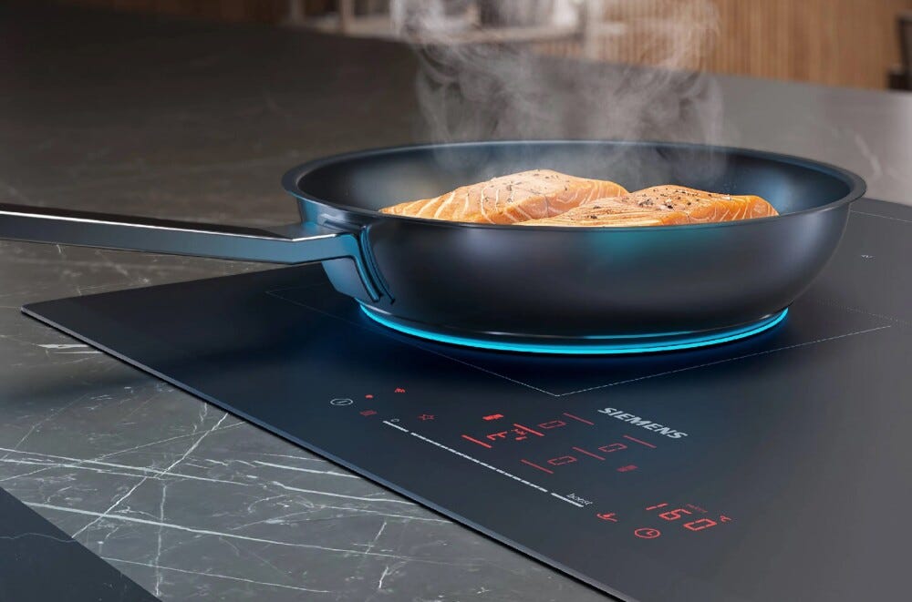 Siemens EX81AHEC1E iQ700 Piano cottura a induzione cm. 80, 4 zone cottura, flex zone, sensore di frittura, comandi multitouch+, Home Connect, vetroceramica nero opacovetroceramica