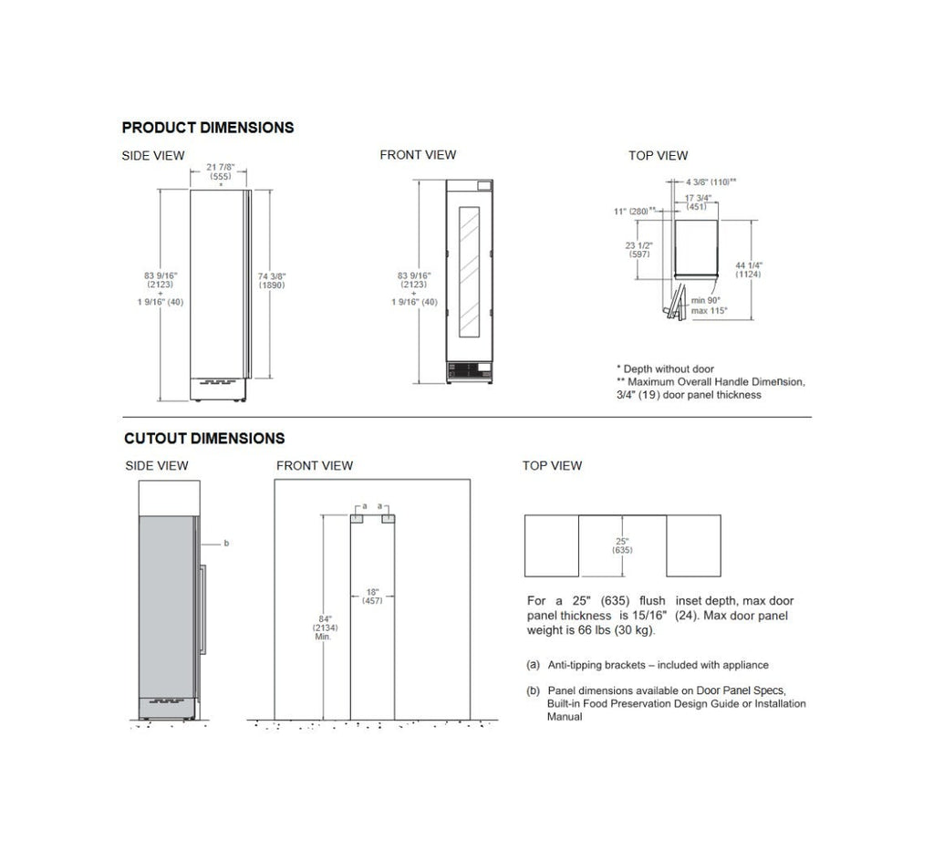 Bertazzoni RWC45S5TPRS Professional Cantina vini da incasso 45 cm, 3 zone, 68 bottiglie