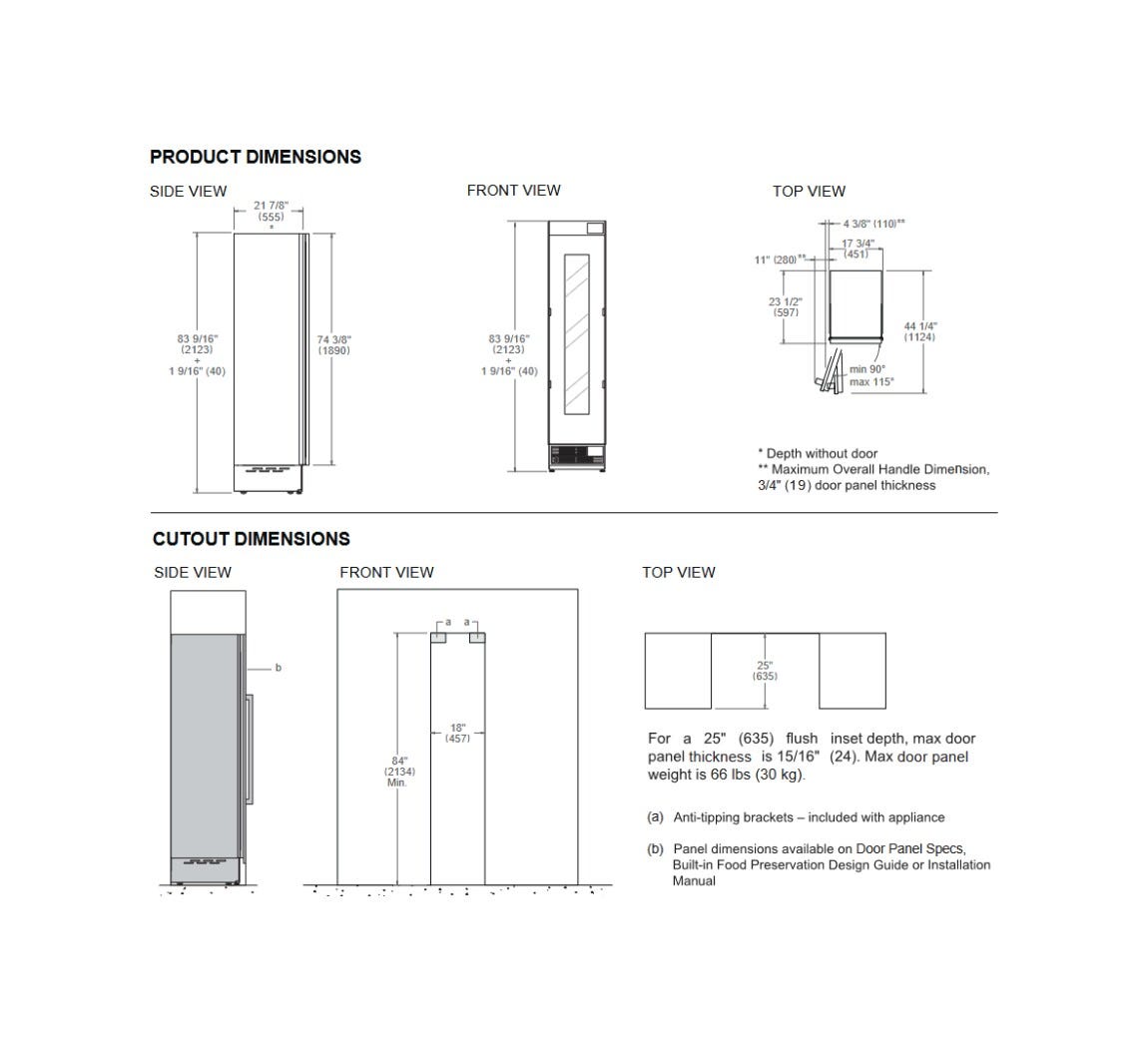 Bertazzoni RWC45S5TPRS Professional Cantina vini da incasso 45 cm, 3 zone, 68 bottiglie
