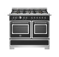 Bertazzoni HER106L2ENET2 Heritage Cucina da accosto 100 cm, doppio forno, 6 fuochi in ottone, nero