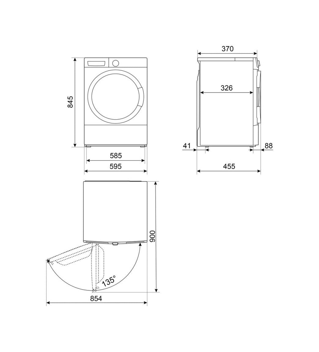 Smeg W3C062A Lavatrice slim cm. 60, profondità 46 cm, capacità 6 kg, funzione vapore, centrifuga 1200 giri/min, fine programmata, bianco
