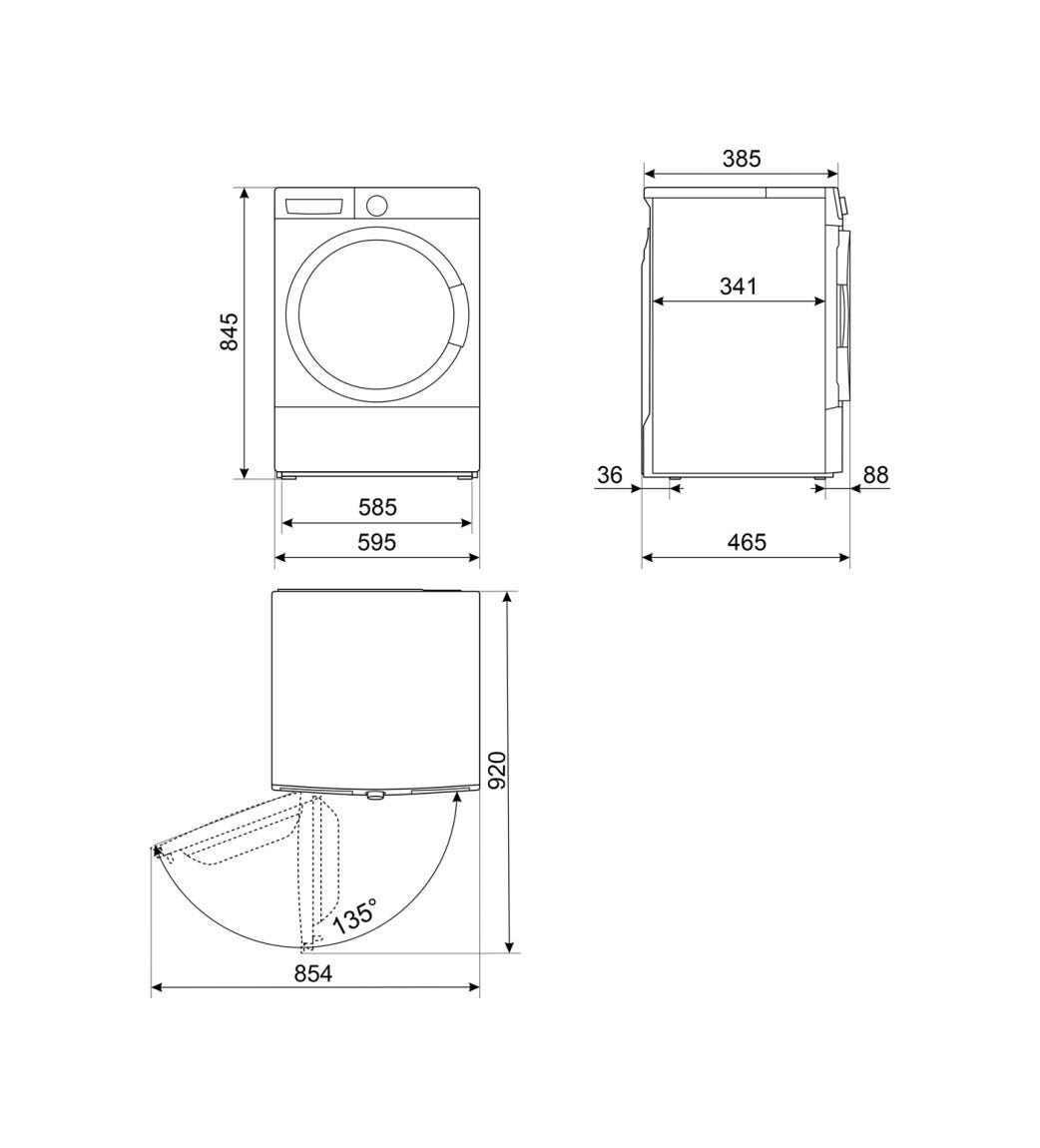 Smeg W3C072A Lavatrice slim cm. 60, profondità 47 cm., capacità 7 kg., funzione vapore, 1200 giri/min, fine programmata, bianco
