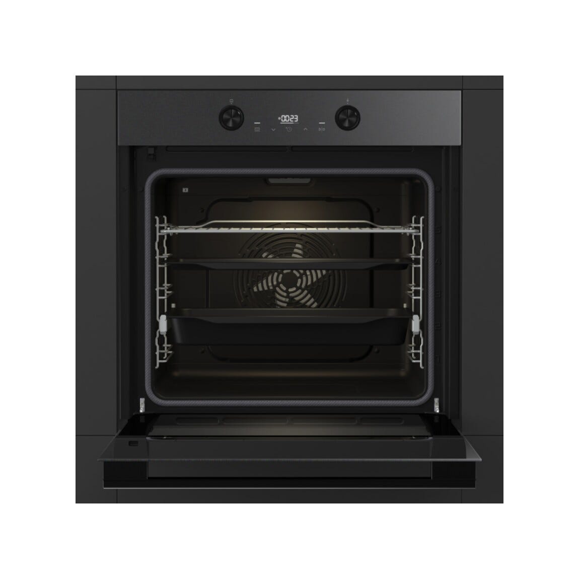 Hisense BI64223EPMB Hi4 Forno da incasso cm. 60, capacità 78 litri, Air Fry, Pizza 300°C, pirolitico, nero