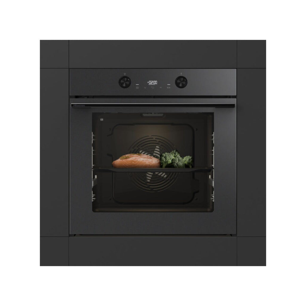Hisense BI64223EPMB Hi4 Forno da incasso cm. 60, capacità 78 litri, Air Fry, Pizza 300°C, pirolitico, nero