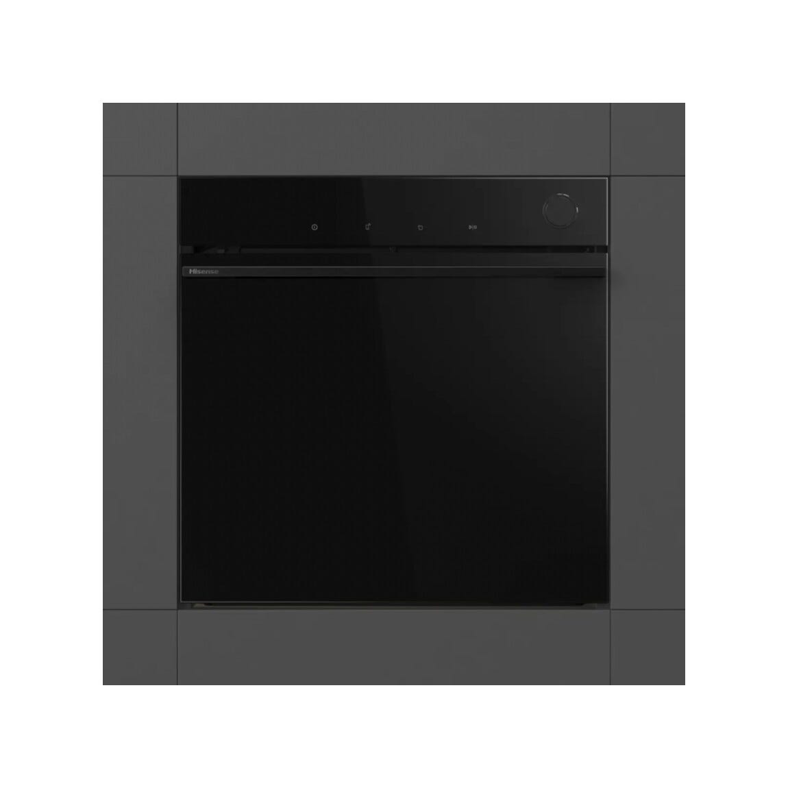 Hisense BSA6634PBG8 Hi6 Forno da incasso cm. 60, capacità 77 litri, Steam Add Plus, Air Fry, Pizza 300°C, pirolitico, nero