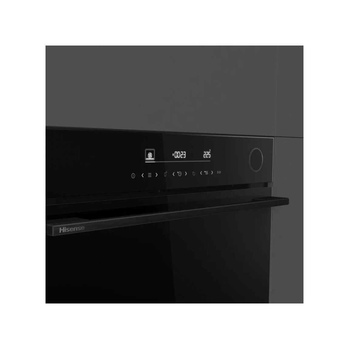 Hisense BSA6634PBG8 Hi6 Forno da incasso cm. 60, capacità 77 litri, Steam Add Plus, Air Fry, Pizza 300°C, pirolitico, nero