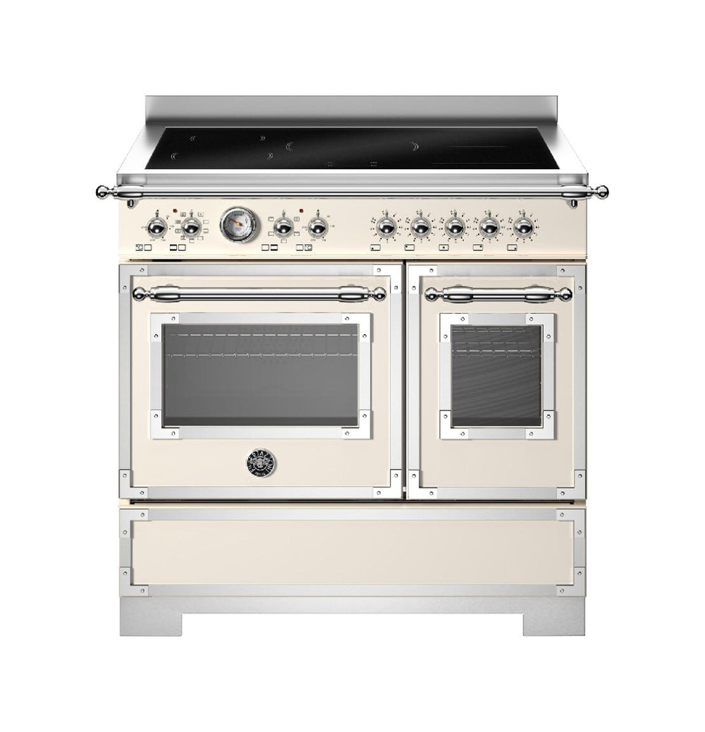 Bertazzoni HER95I2EAVT2 Heritage Cucina da accosto 90 cm – Doppio forno, piano induzione 5 zone, Air‑Fryer, triplo vetro, avorio