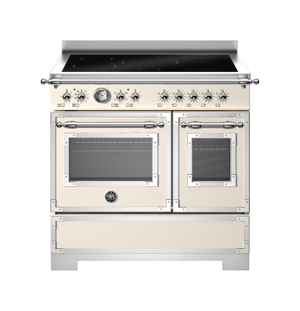 Bertazzoni HER95I2EAVT2 Heritage Cucina da accosto 90 cm – Doppio forno, piano induzione 5 zone, Air‑Fryer, triplo vetro, avorio