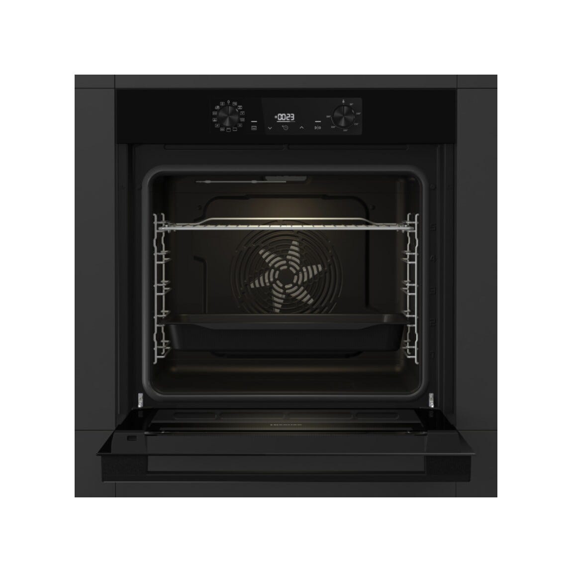 Hisense BIV64211AB Forno elettrico da incasso cm. 60, capacità 77 litri, AirFry, Pizza 300°C, FrozenBake, nero