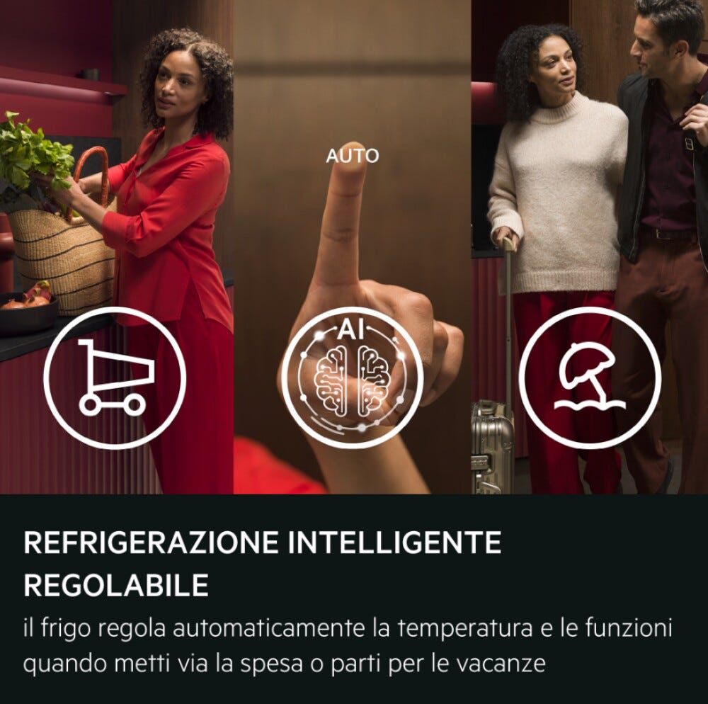 AEG NSC8T751DS Serie 8000 Frigorifero combinato da incasso 375 litri, larghezza 75 cm, AI CoolAssist, Cooling 360°, TwinTech Total No Frost Plus