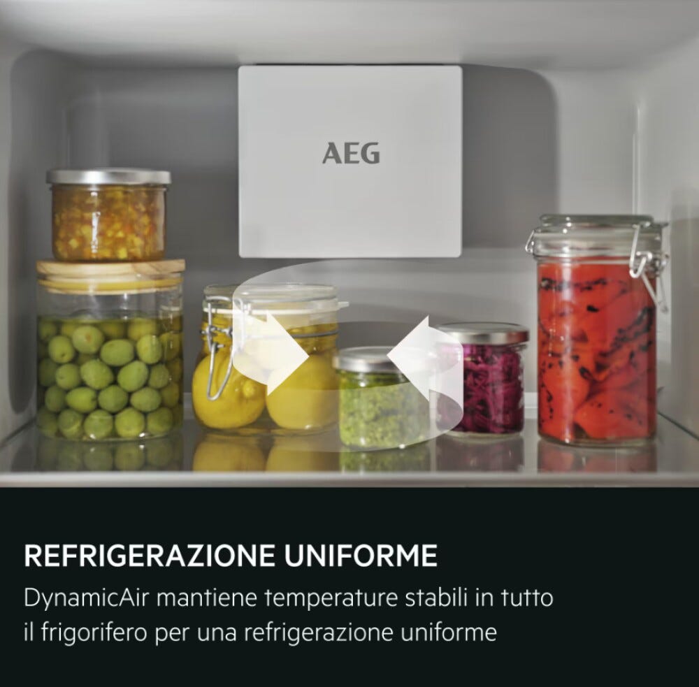 AEG NSC8T751DS Serie 8000 Frigorifero combinato da incasso 375 litri, larghezza 75 cm, AI CoolAssist, Cooling 360°, TwinTech Total No Frost Plus