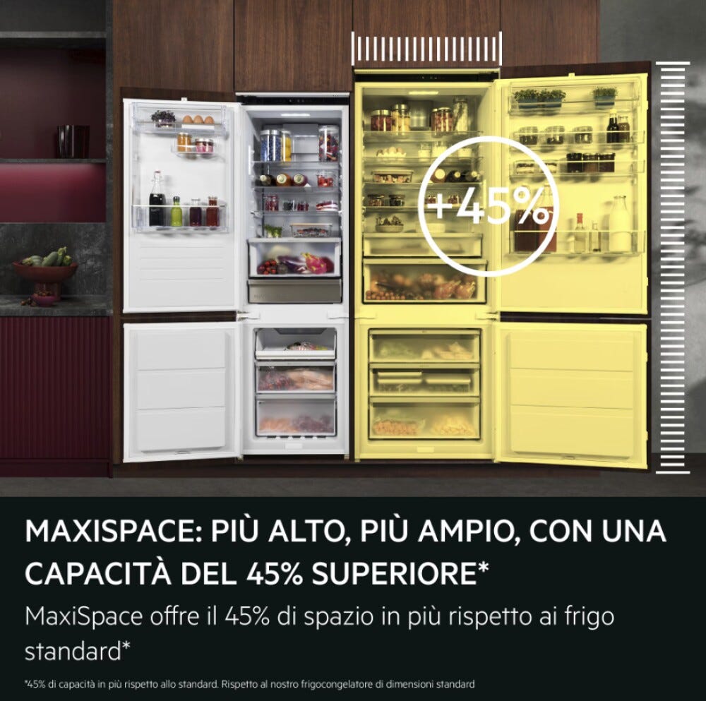 AEG NSC8T751DS Serie 8000 Frigorifero combinato da incasso 375 litri, larghezza 75 cm, AI CoolAssist, Cooling 360°, TwinTech Total No Frost Plus