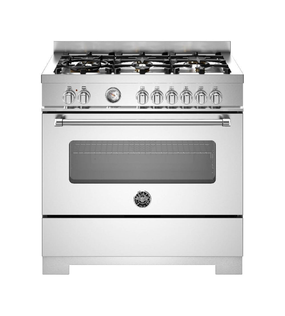 Bertazzoni MAS96L1EXT2 Master Cucina da accosto 90 cm, piano a gas 6 fuochi, forno elettrico multifunzione 103 l, inox