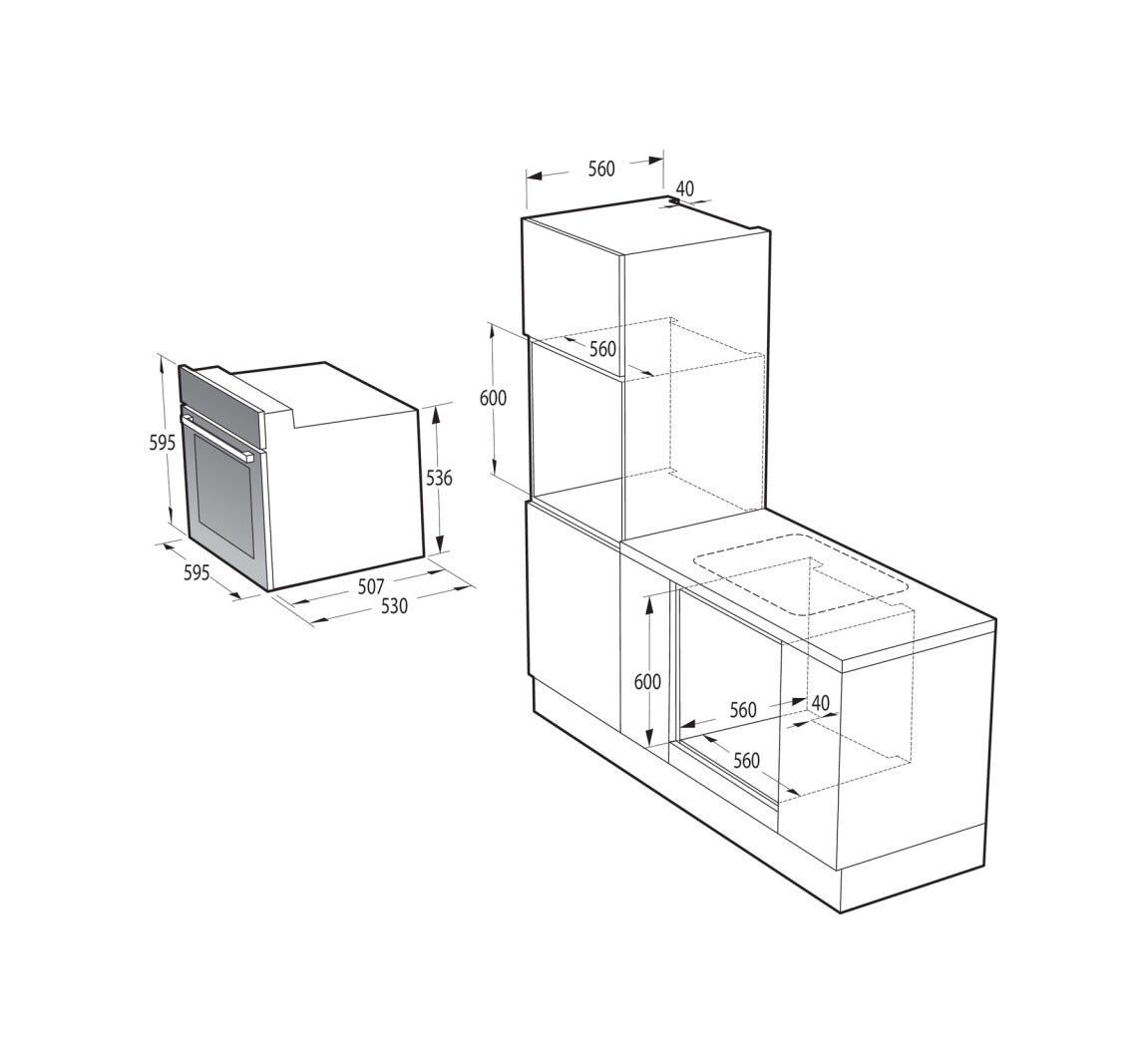 Hisense BI62121AAB Hi2 Forno elettrico ventilato da incasso cm. 60, capacità 73 litri, Even Bake, 7 funzioni, grill, nero