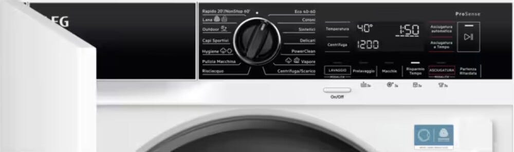 AEG L8W84ADBI serie 8000 Lavasciuga integrata totale, cm. 60, lavaggio 8 kg, asciugatura 4 kg, tecnologia ProSense®, Steam Refresh