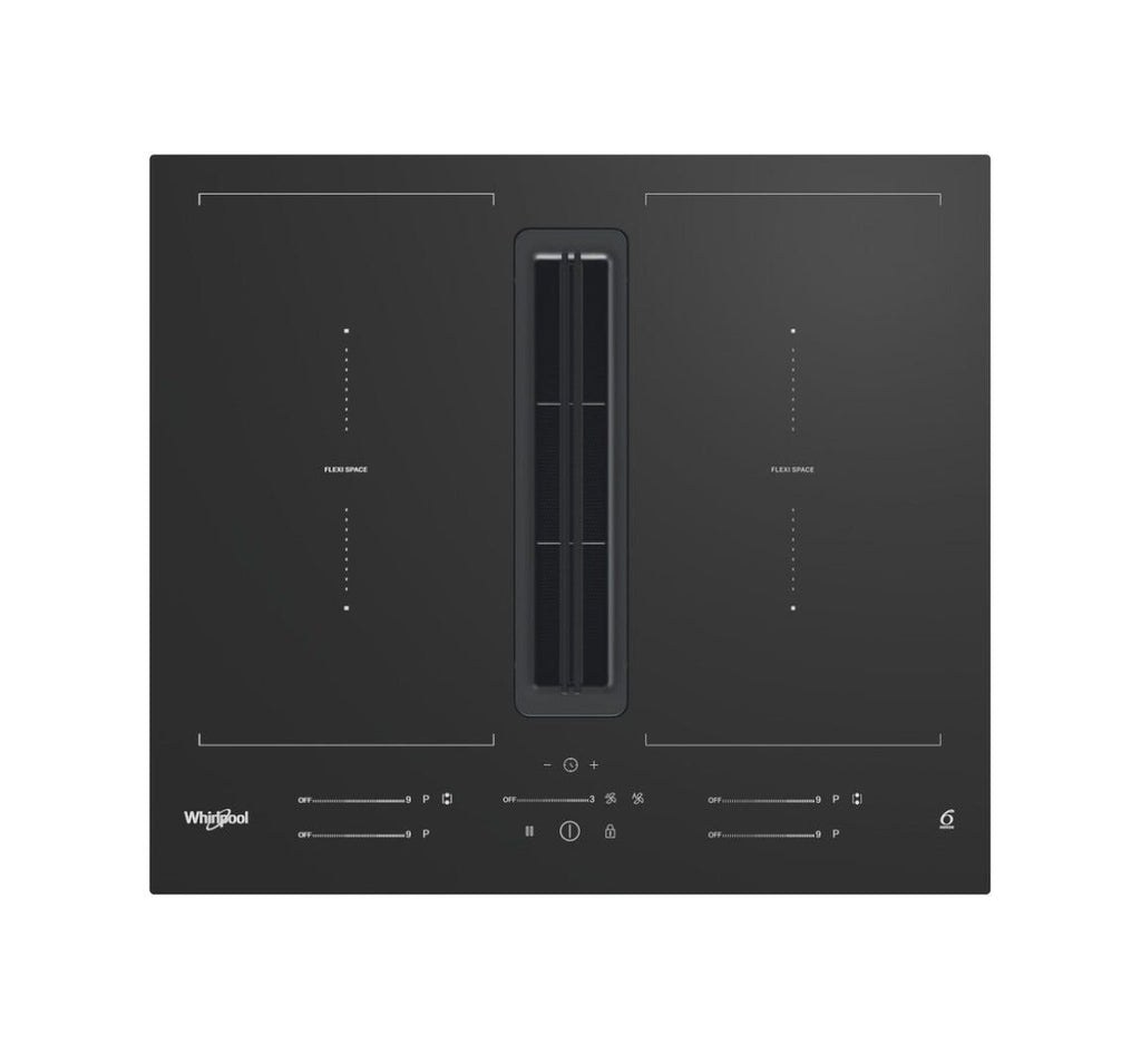 Whirlpool WVH60FFB01 Piano cottura a induzione cm. 60, 4 zone, FlexiCook, 6th Sense, Booster, nero