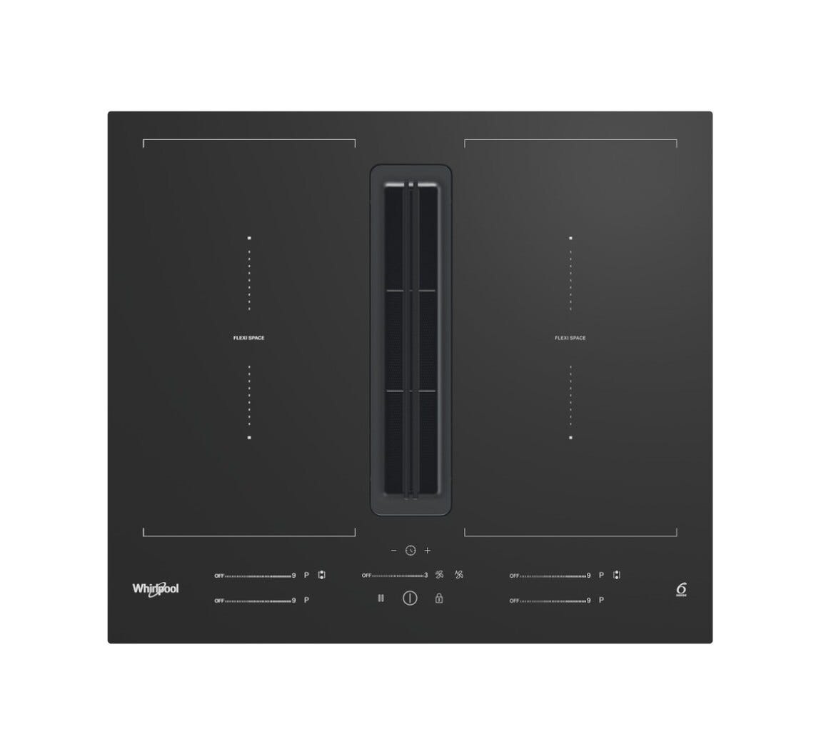 Whirlpool WVH60FFB01 Piano cottura a induzione cm. 60, 4 zone, FlexiCook, 6th Sense, Booster, nero