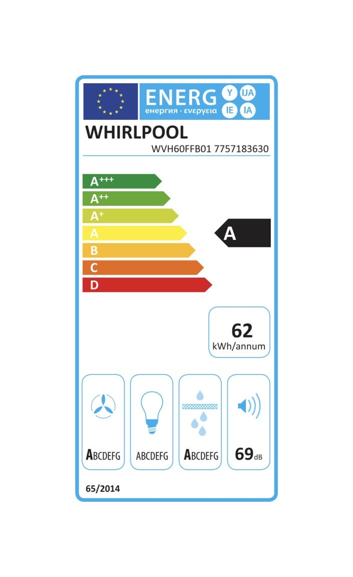 Whirlpool WVH60FFB01 Piano cottura a induzione cm. 60, 4 zone, FlexiCook, 6th Sense, Booster, nero