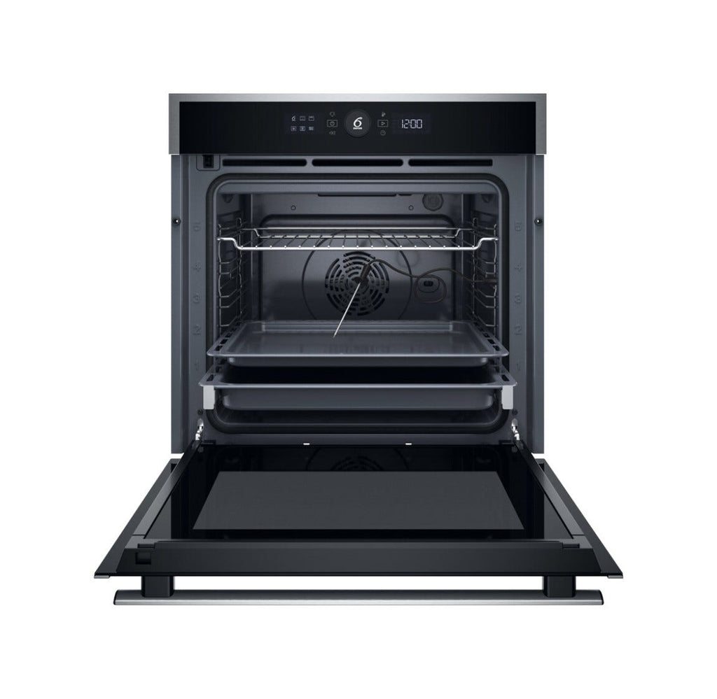 Whirlpool WOI4S8PPM1SX Forno elettrico da incasso cm. 60, capacità 73 litri, Pirolitico + Idrolitico, 6° Senso, AirFry, classe A+, inox/nero
