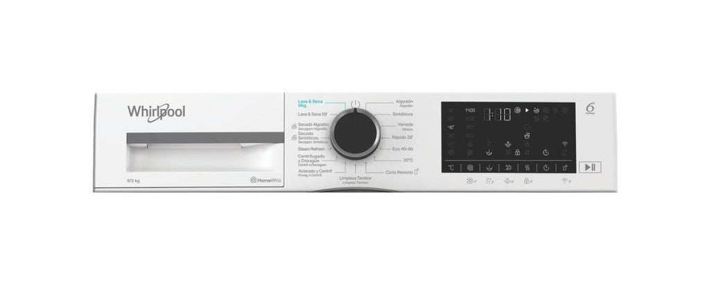 Whirlpool WAD 8536WBC SPT Lavasciuga a libera installazione cm. 60, capacità 8+5 kg, 1400 giri, Inverter, 6° Senso, bianco