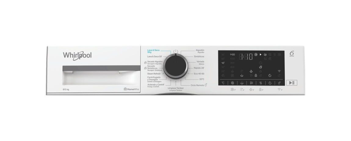 Whirlpool WAD 8536WBC SPT Lavasciuga a libera installazione cm. 60, capacità 8+5 kg, 1400 giri, Inverter, 6° Senso, bianco