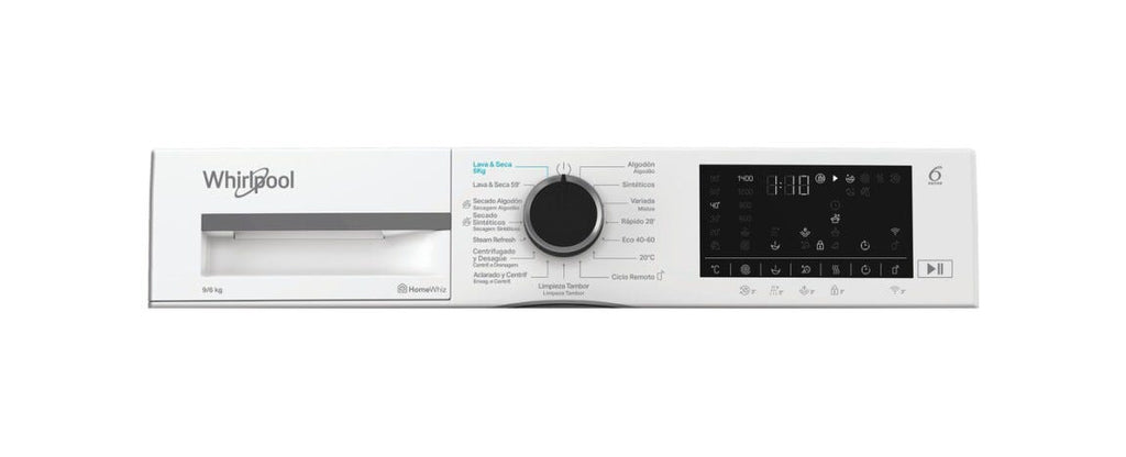 Whirlpool WAD 9636W SPT Lavasciuga a libera installazione cm. 60, capacità 9+6 kg, 1400 giri, motore inverter, 6° Senso, bianco
