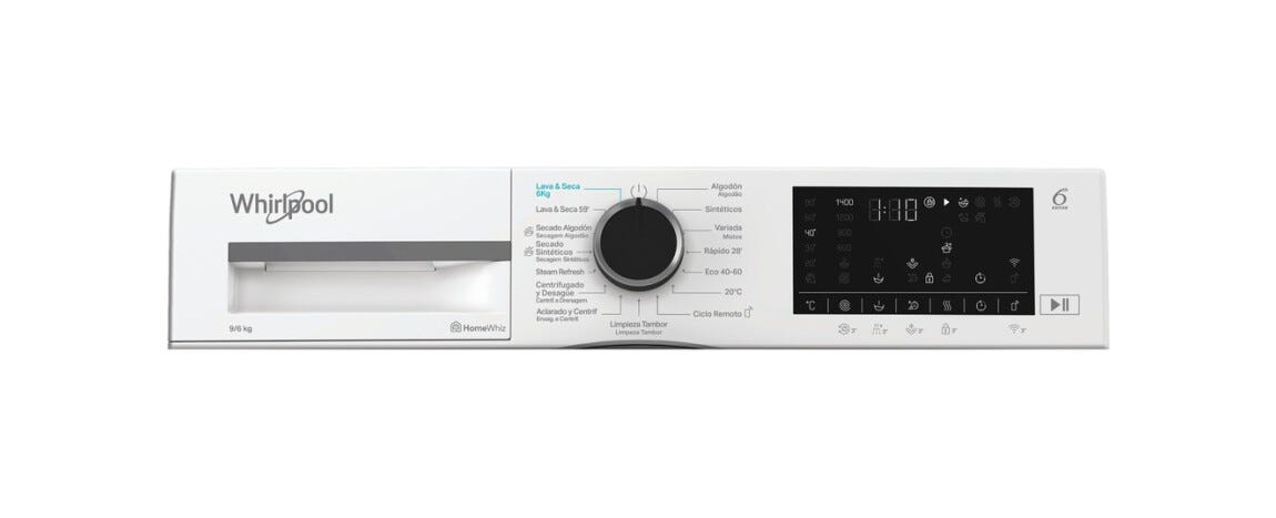 Whirlpool WAD 9636W SPT Lavasciuga a libera installazione cm. 60, capacità 9+6 kg, 1400 giri, motore inverter, 6° Senso, bianco