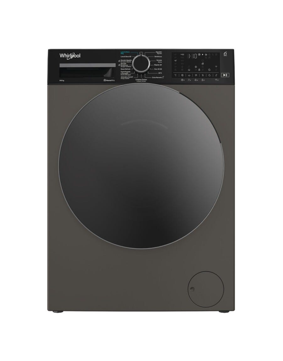 Whirlpool WAD 9636G SPT Lavasciuga a libera installazione cm. 60, capacità 9+6 kg, 1400 giri, motore inverter, 6° Senso, grigio