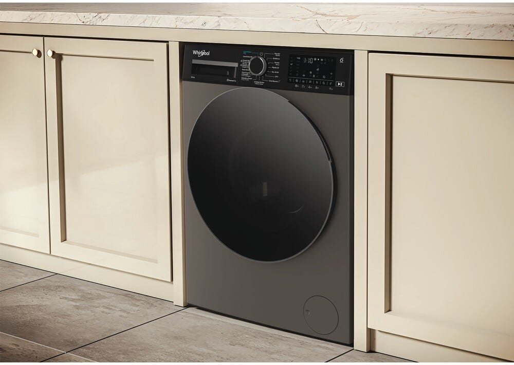 Whirlpool WAD 9636G SPT Lavasciuga a libera installazione cm. 60, capacità 9+6 kg, 1400 giri, motore inverter, 6° Senso, grigio